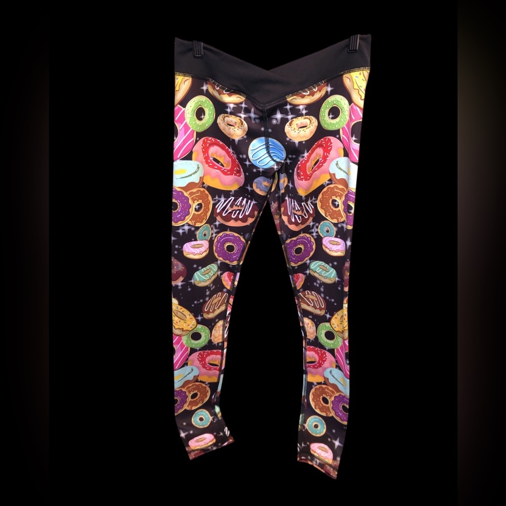 NWT Livesore donut 🍩 themed multi colored leggings